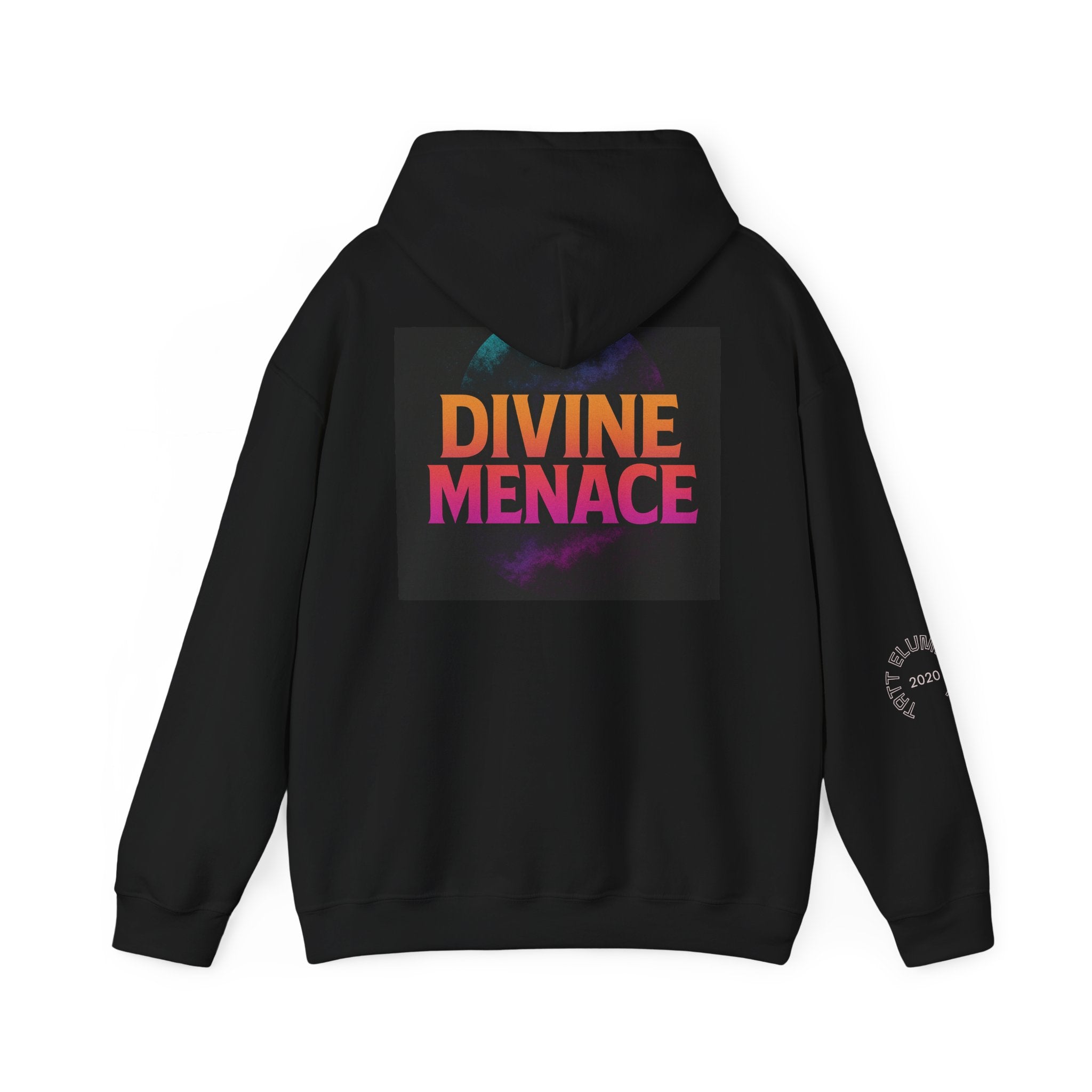 Divine Menace Hoodie - Unisex Heavy Blend Pullover, Cosmic Streetwear, Bold Alignment Drop