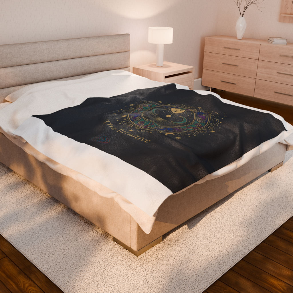 The Intuitive Tarot Art Velveteen Blanket | classic tarot style, arcana wall art
