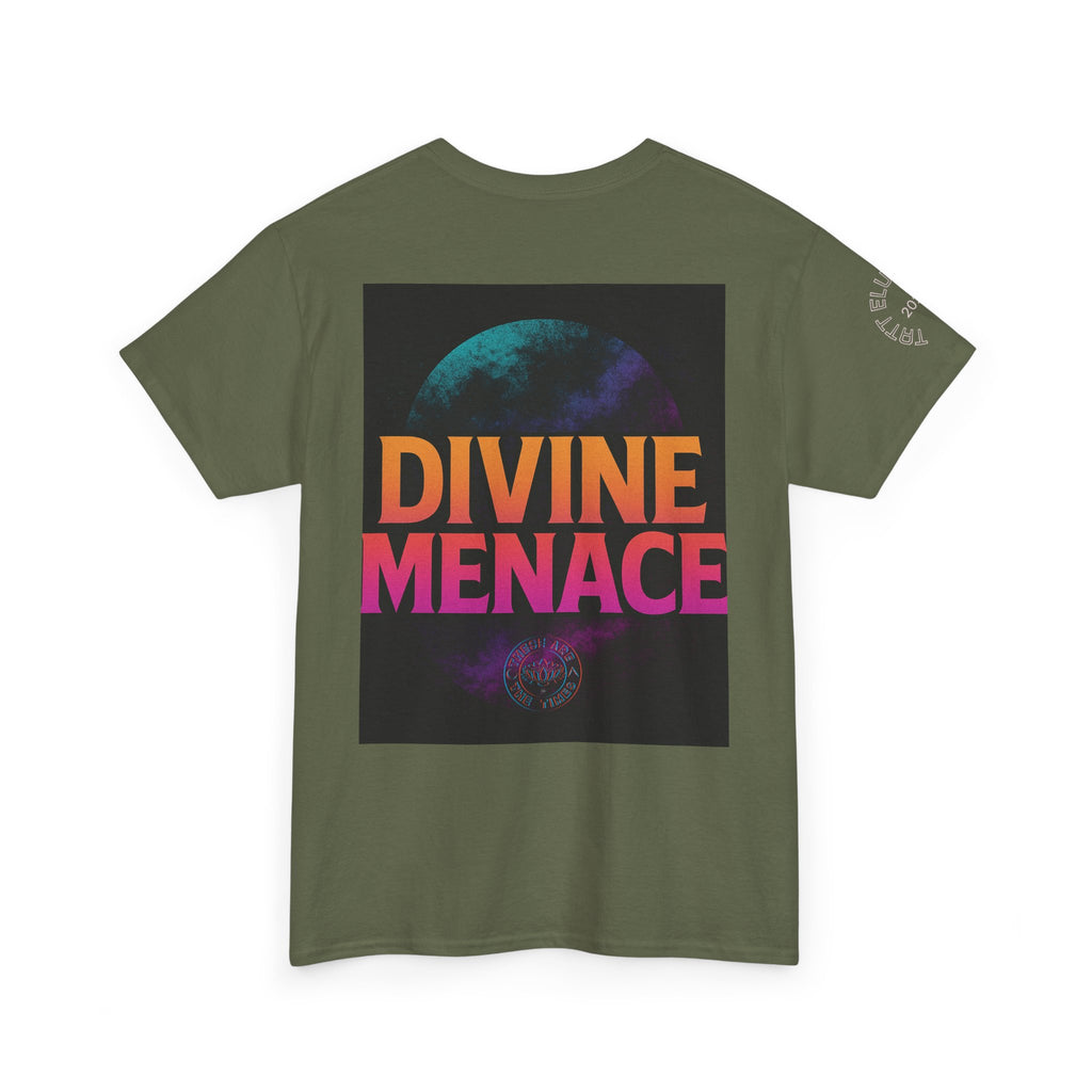 Divine Menace Graphic Tee - Unisex Heavy Cotton T-shirt, Alignment Streetwear, Everyday Essential