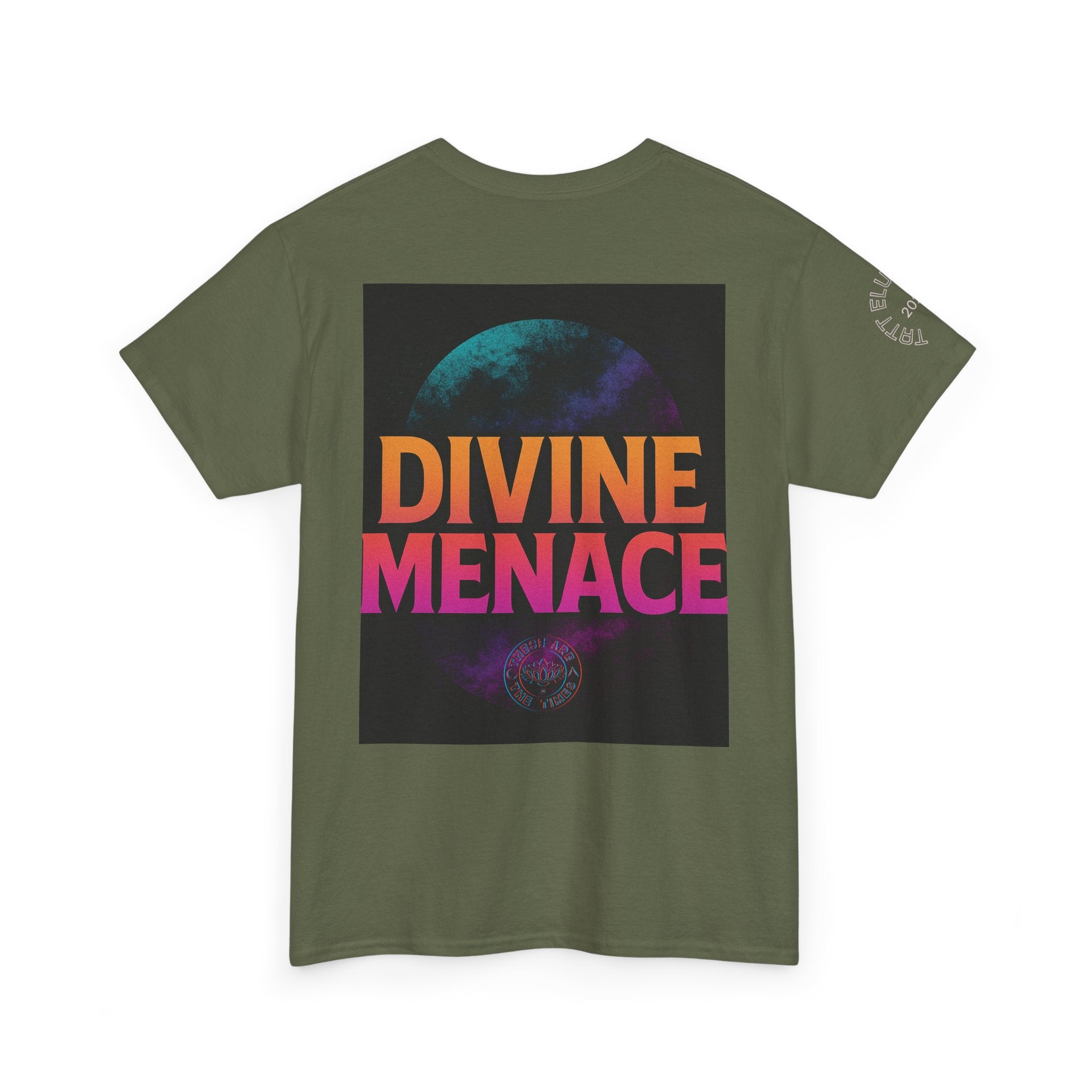 Divine Menace Graphic Tee - Unisex Heavy Cotton T-shirt, Alignment Streetwear, Everyday Essential