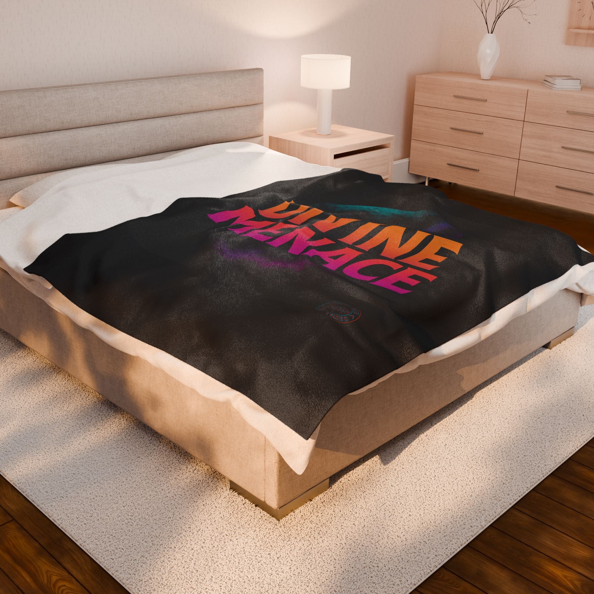 Divine Menace Plush Blanket | Cozy Throw for Home, Gift for Gamers, Festival Blanket, Statement Decor, Unique Housewarming Gift
