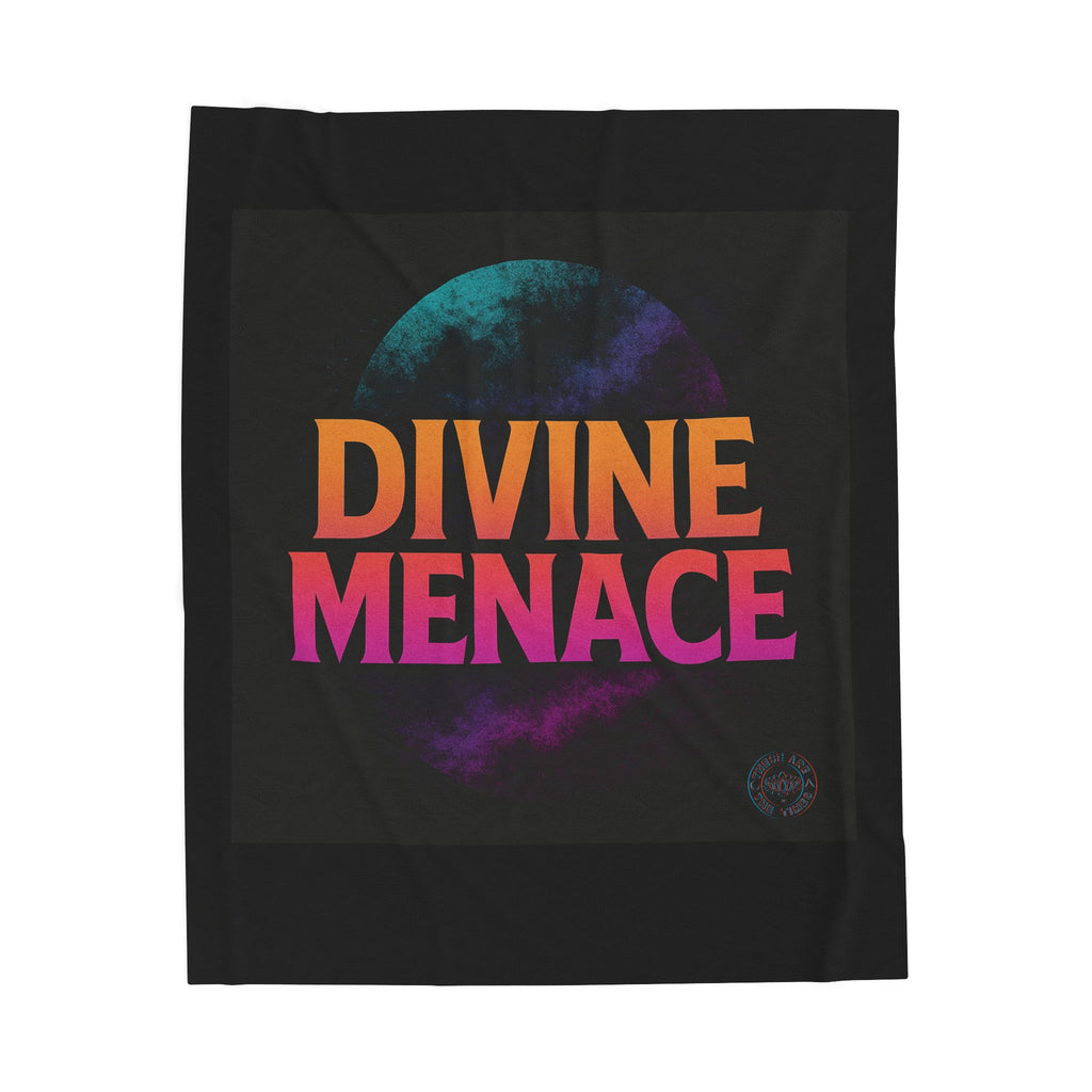 Divine Menace Plush Blanket | Cozy Throw for Home, Gift for Gamers, Festival Blanket, Statement Decor, Unique Housewarming Gift