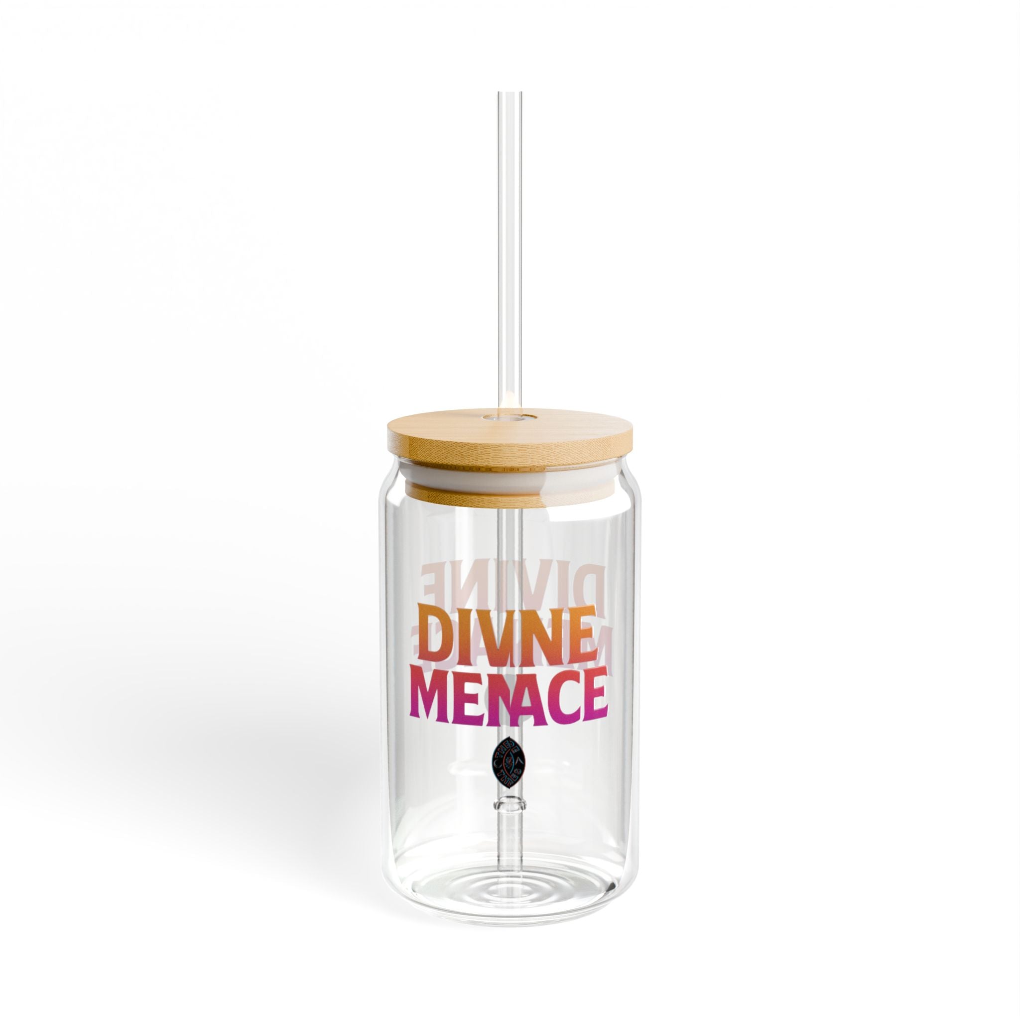 Divine Menace Sipper Glass, Eco-Friendly Drinkware, Perfect for Parties, Birthdays, Housewarming, Summer Sips
