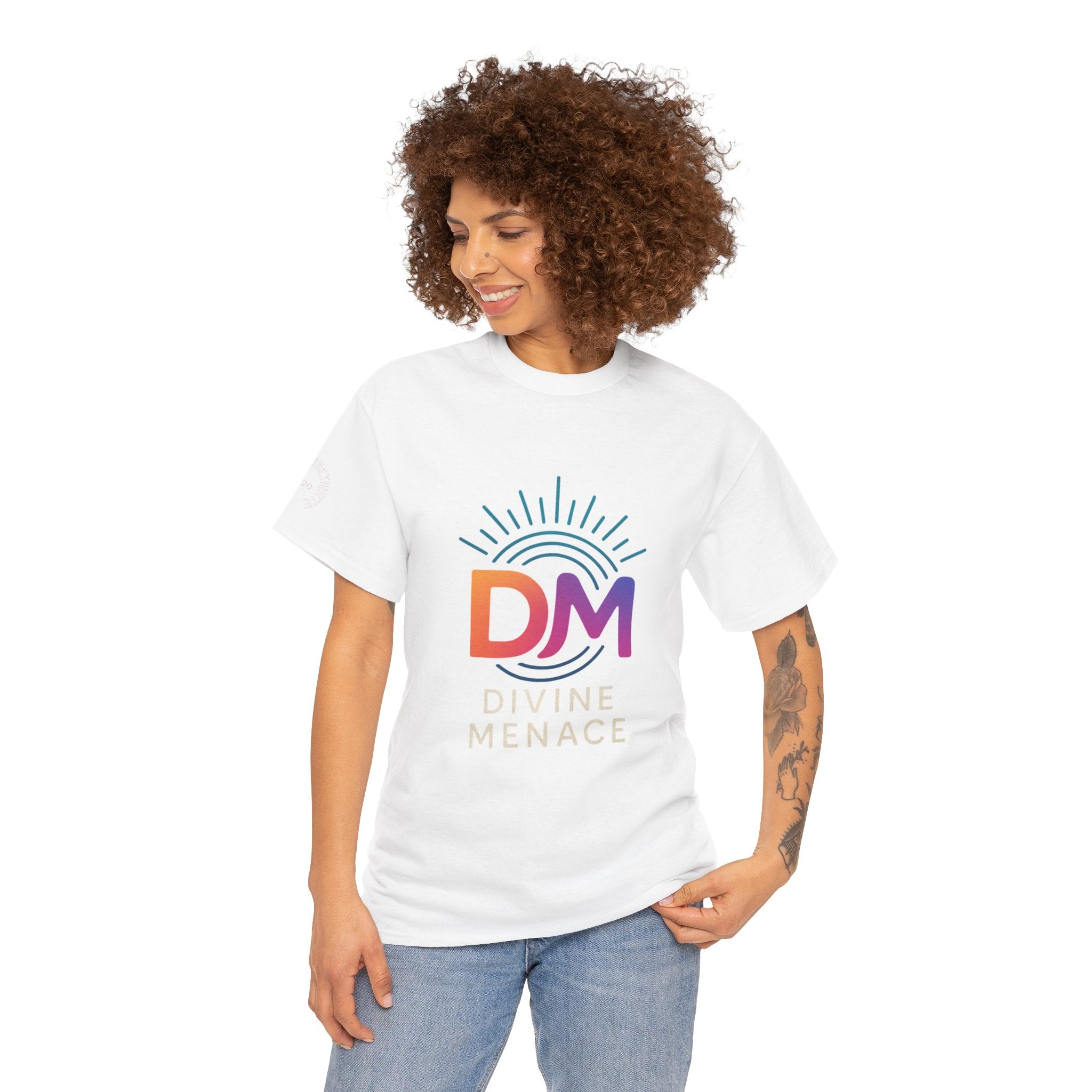 Divine Menace Graphic Tee - Unisex Heavy Cotton T-shirt, Alignment Streetwear, Everyday Essential
