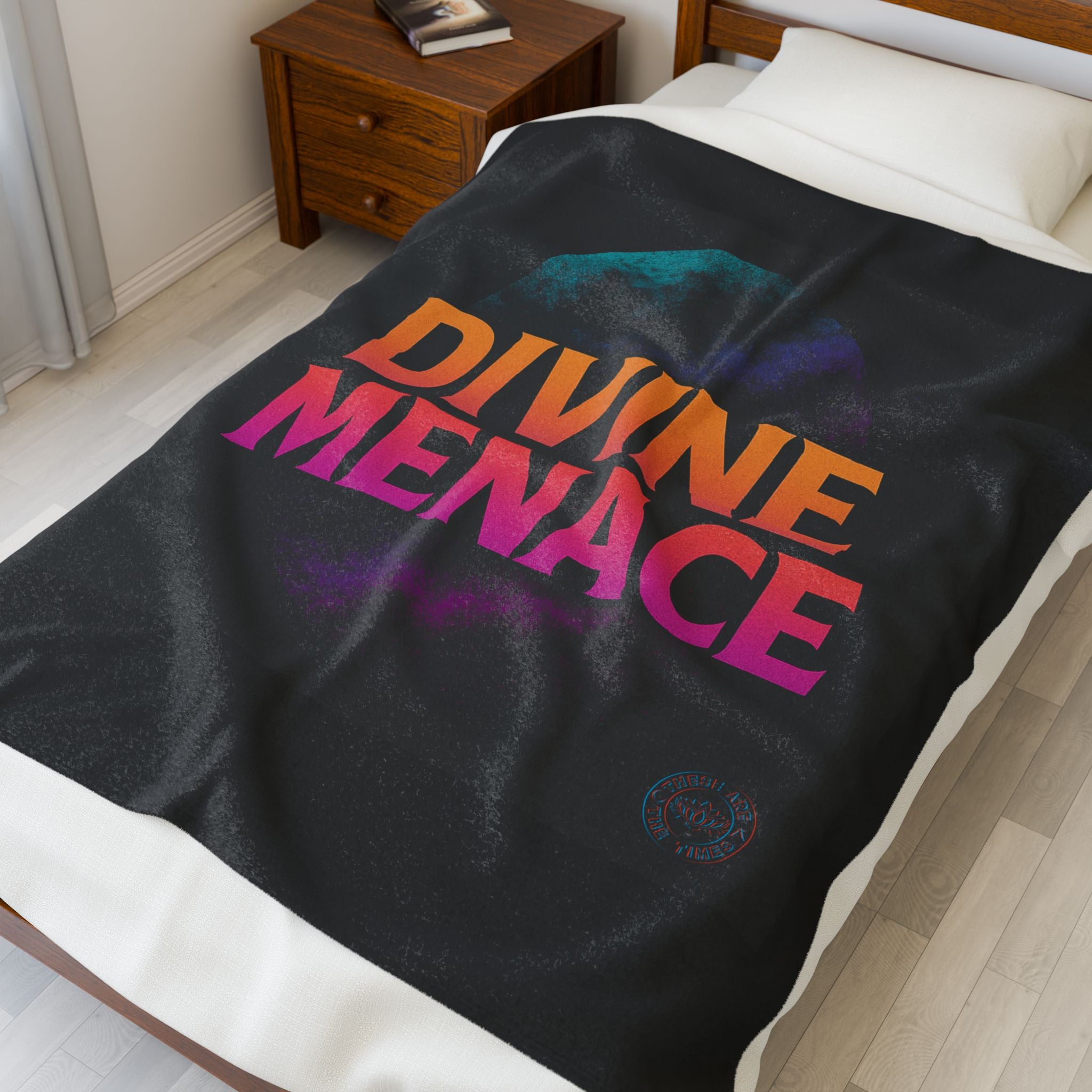 Divine Menace Plush Blanket | Cozy Throw for Home, Gift for Gamers, Festival Blanket, Statement Decor, Unique Housewarming Gift