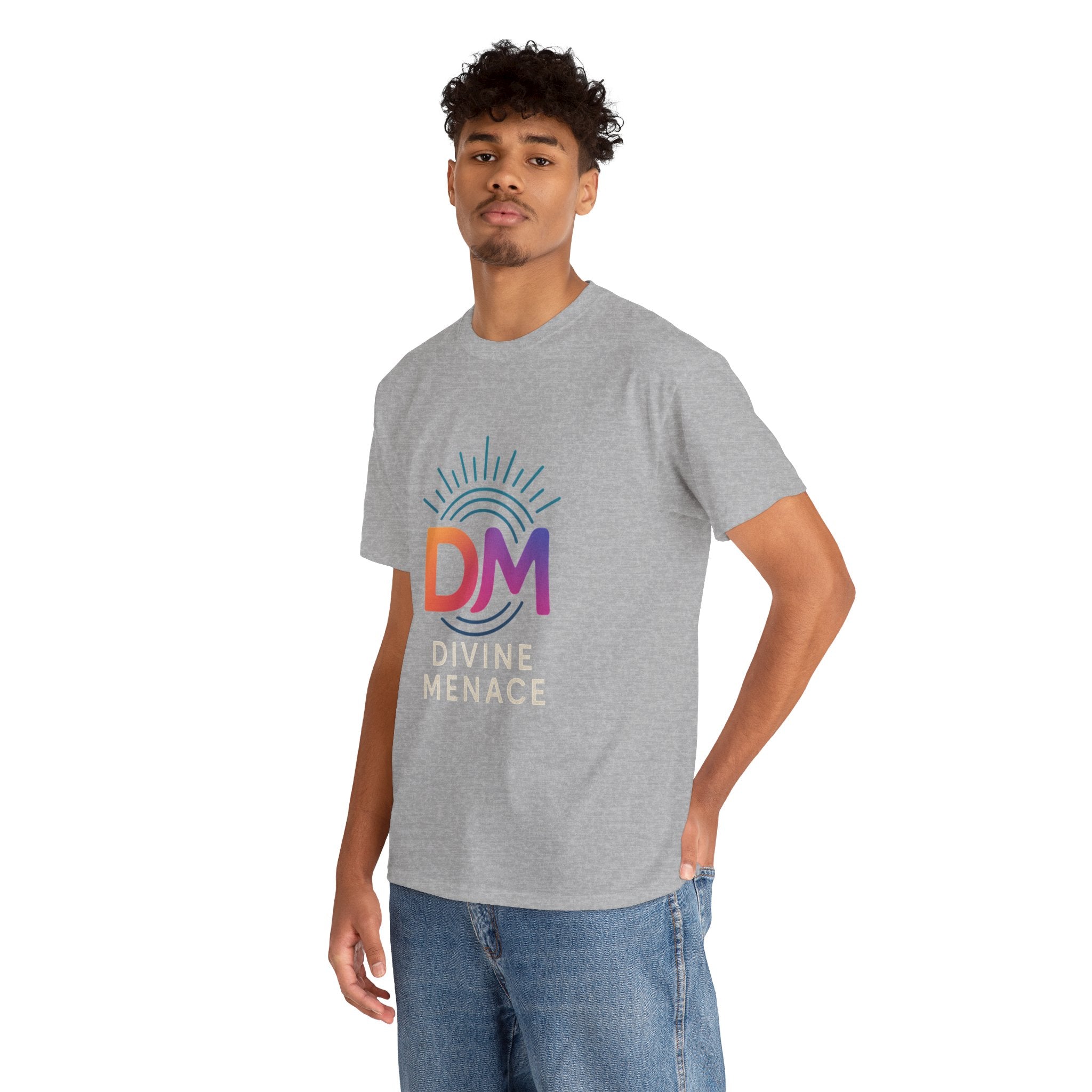 Divine Menace Graphic Tee - Unisex Heavy Cotton T-shirt, Alignment Streetwear, Everyday Essential