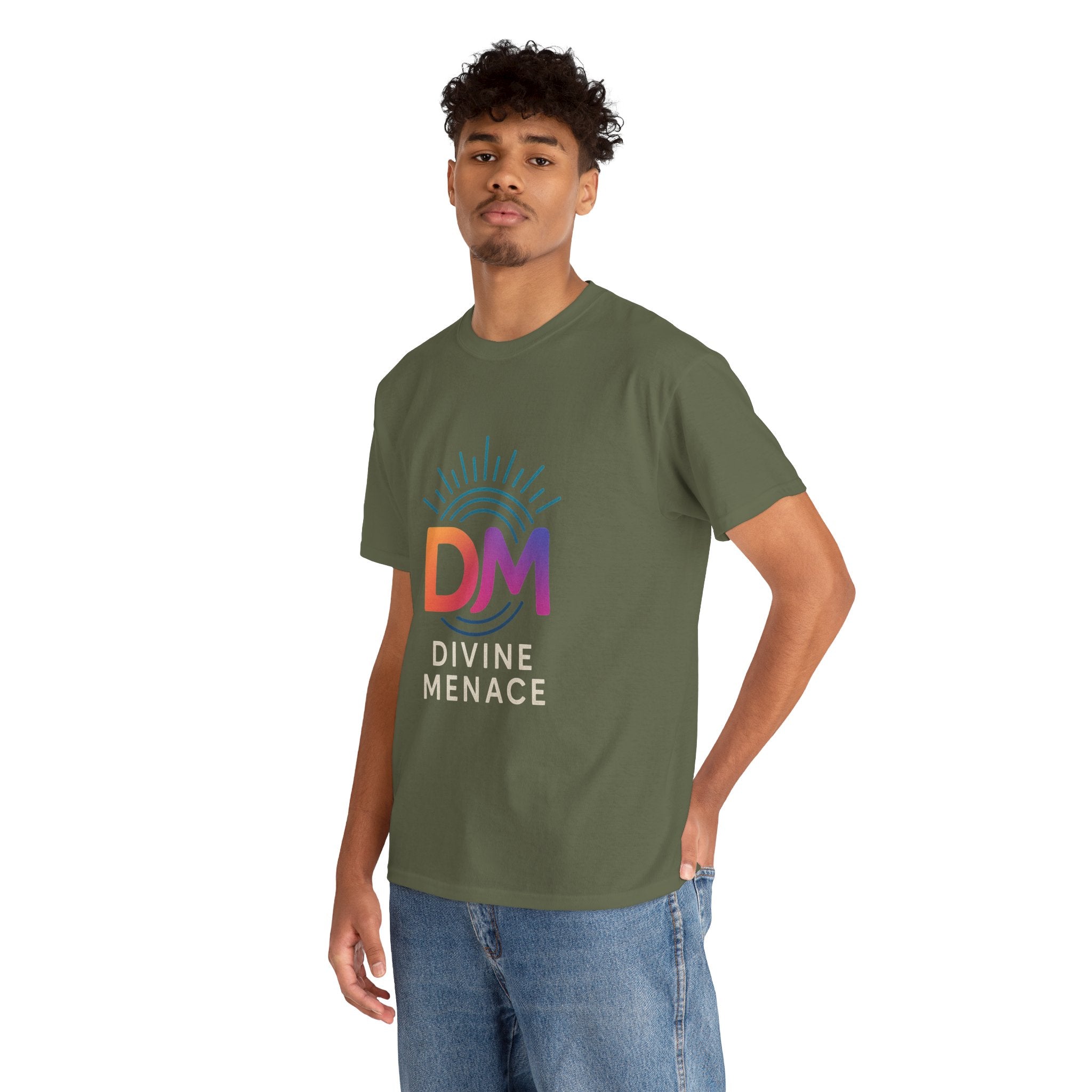 Divine Menace Graphic Tee - Unisex Heavy Cotton T-shirt, Alignment Streetwear, Everyday Essential