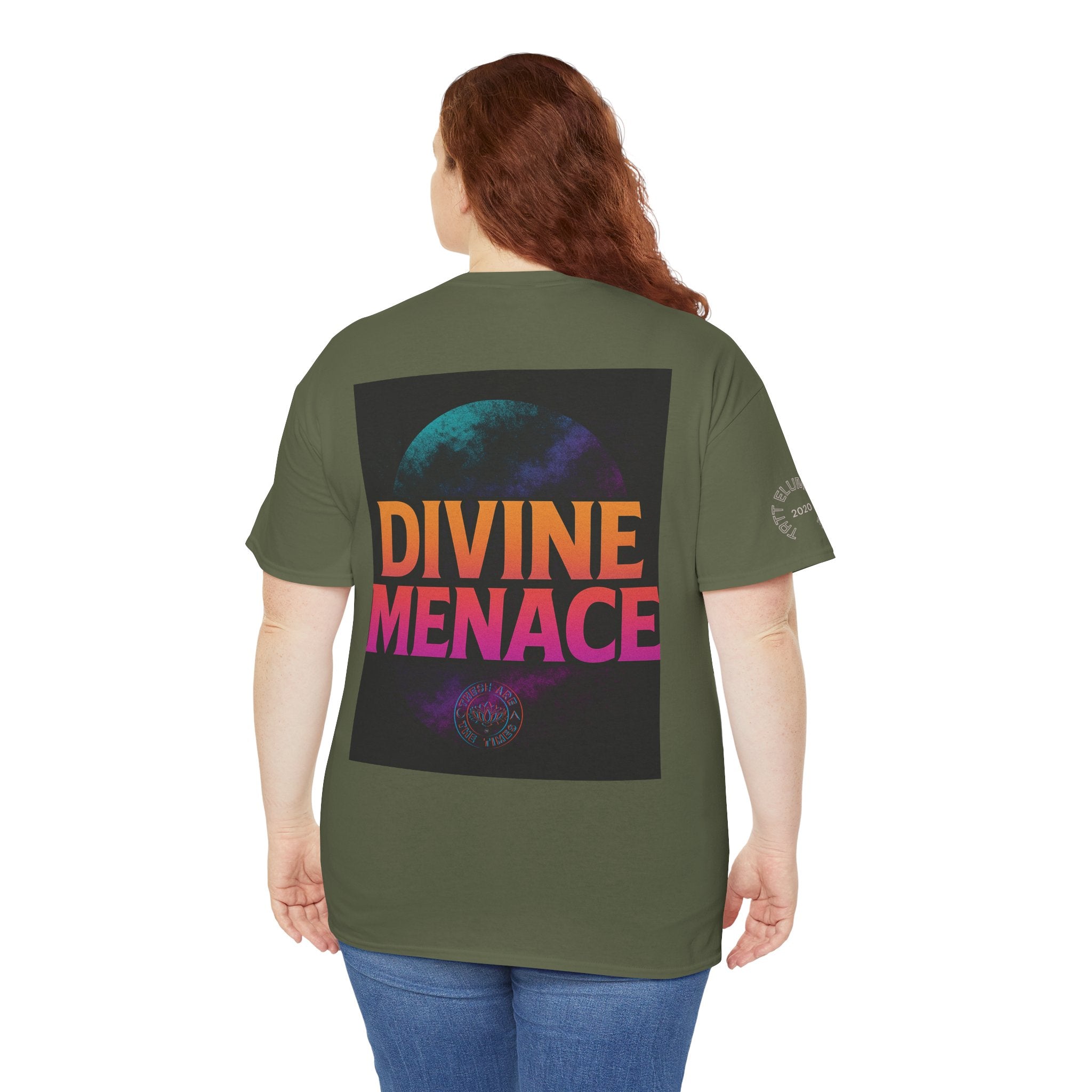 Divine Menace Graphic Tee - Unisex Heavy Cotton T-shirt, Alignment Streetwear, Everyday Essential
