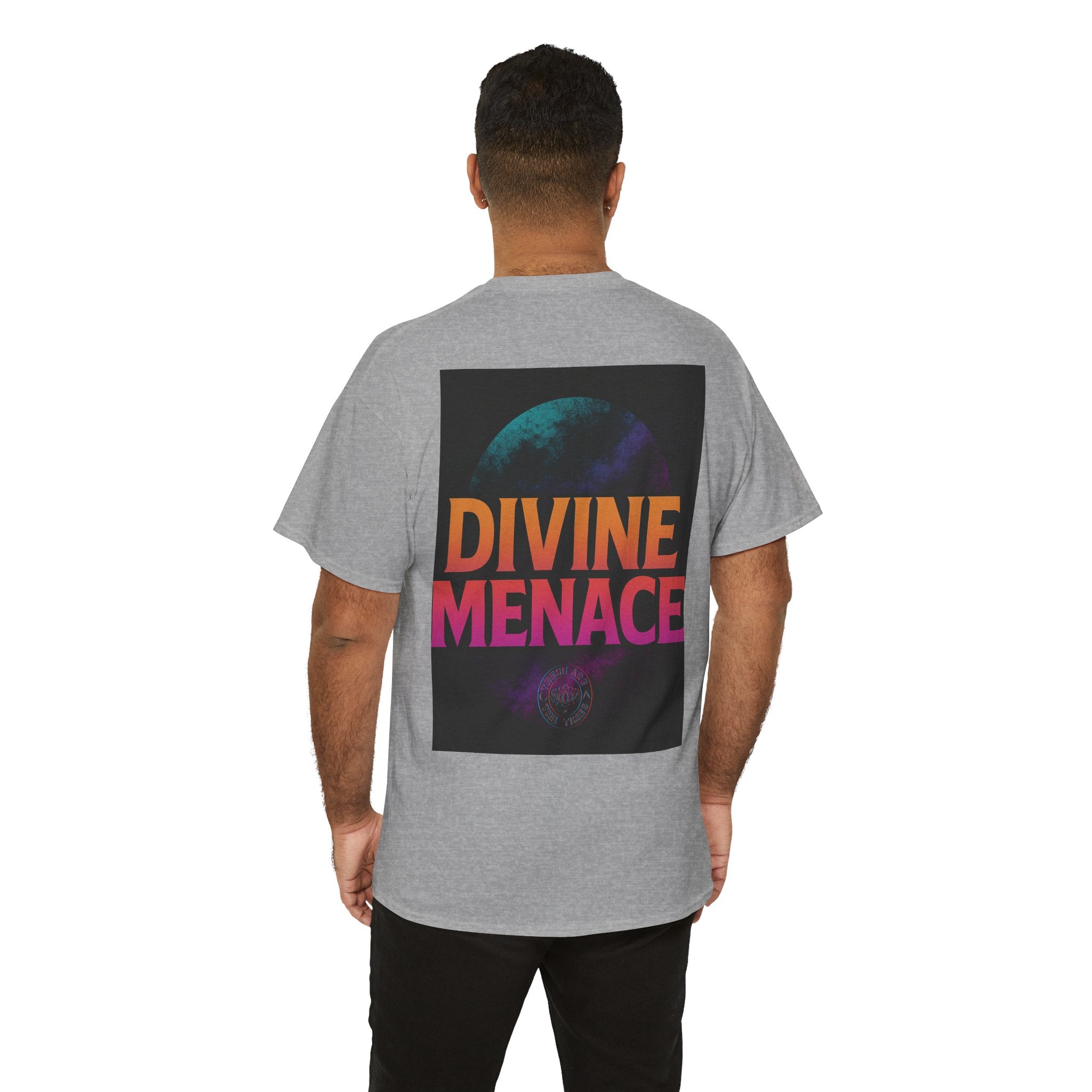 Divine Menace Graphic Tee - Unisex Heavy Cotton T-shirt, Alignment Streetwear, Everyday Essential