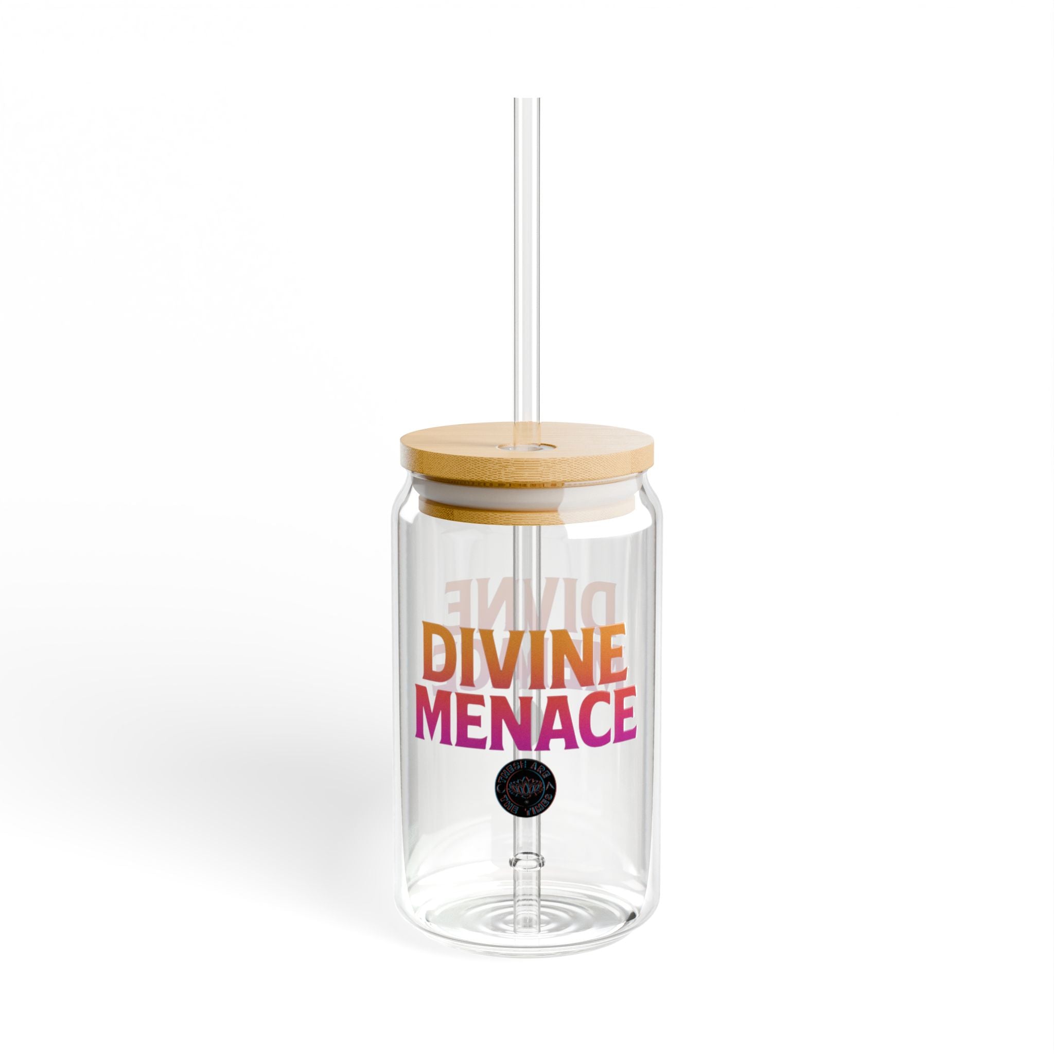 Divine Menace Sipper Glass, Eco-Friendly Drinkware, Perfect for Parties, Birthdays, Housewarming, Summer Sips