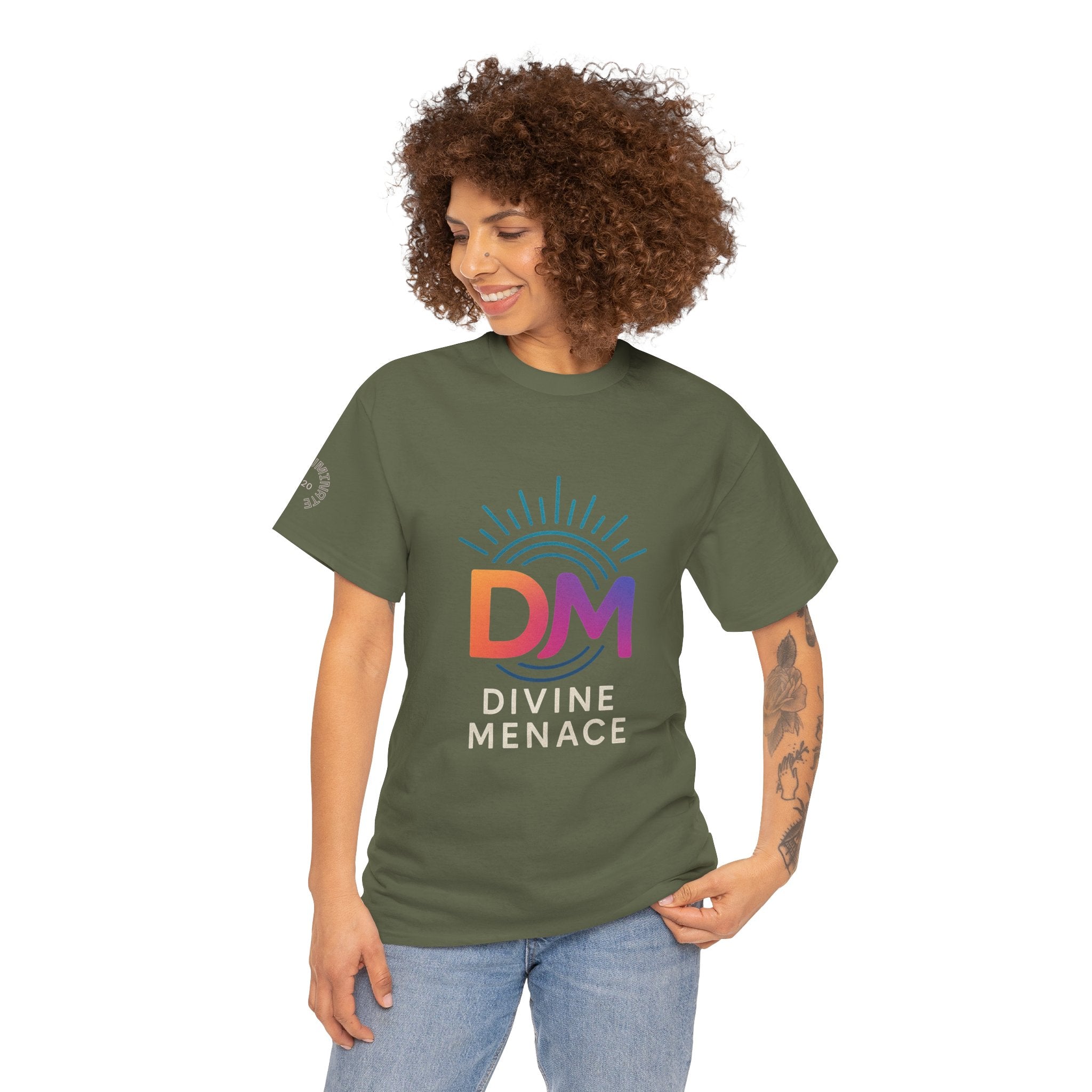 Divine Menace Graphic Tee - Unisex Heavy Cotton T-shirt, Alignment Streetwear, Everyday Essential