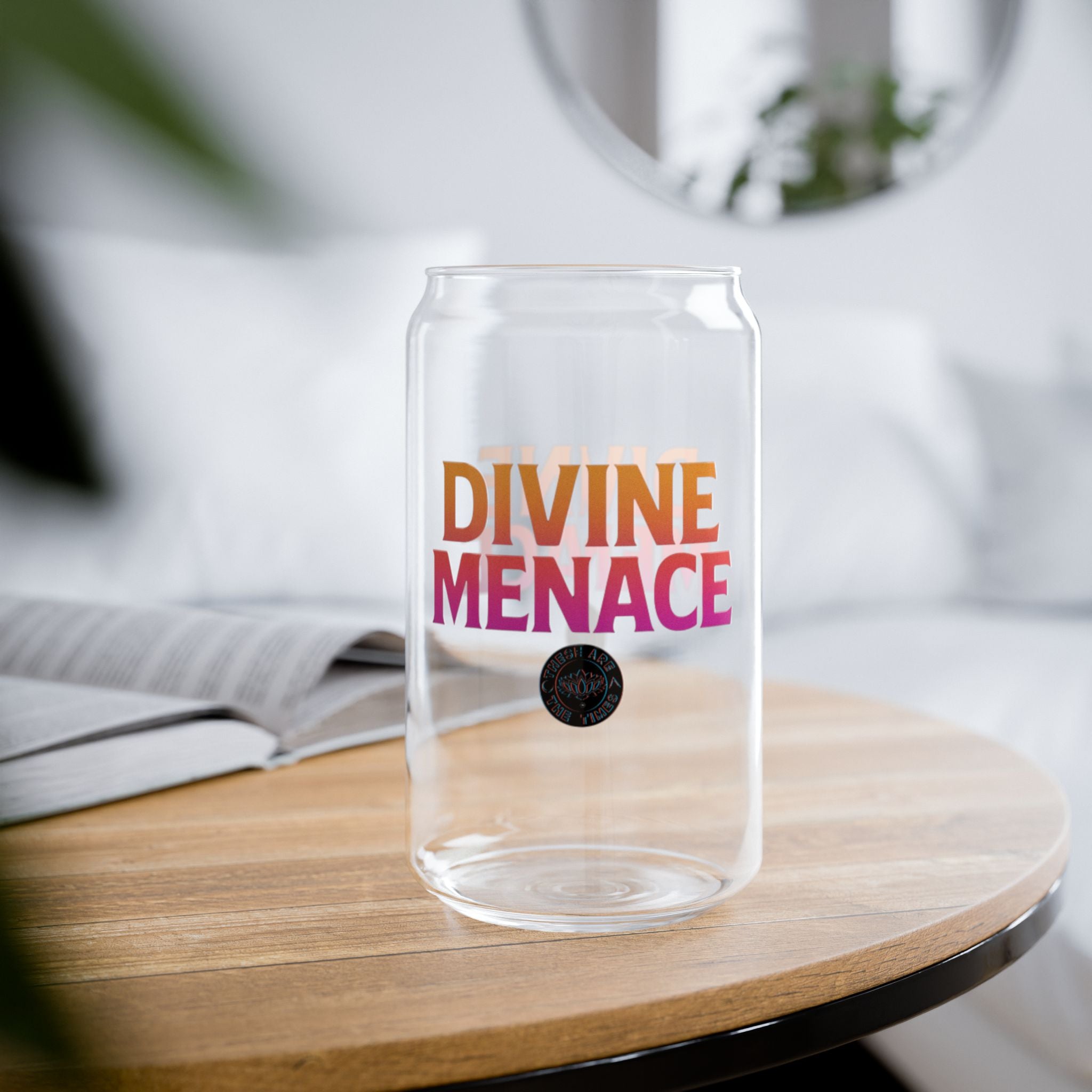 Divine Menace Sipper Glass, Eco-Friendly Drinkware, Perfect for Parties, Birthdays, Housewarming, Summer Sips