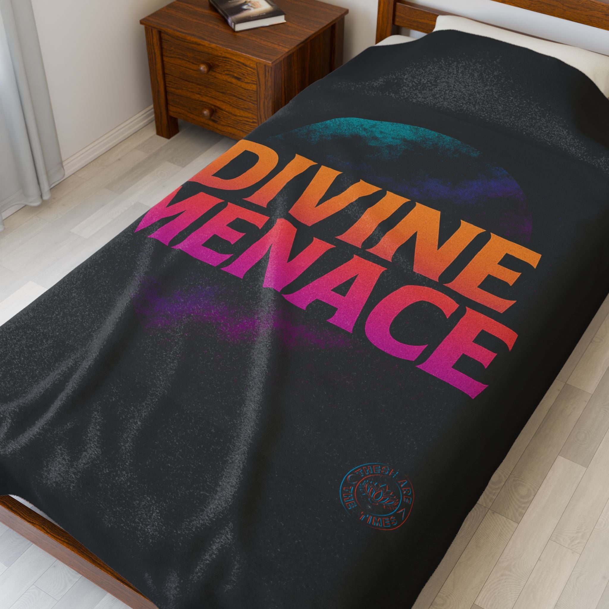 Divine Menace Plush Blanket | Bold Cosmic Throw, Statement Decor, Cozy Alignment Gift by TATT Eluminate