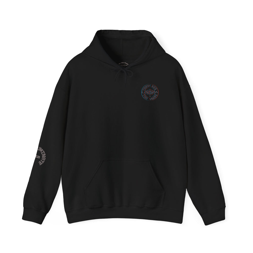 Divine Menace Flame Hoodie — Black Graphic Sweatshirt