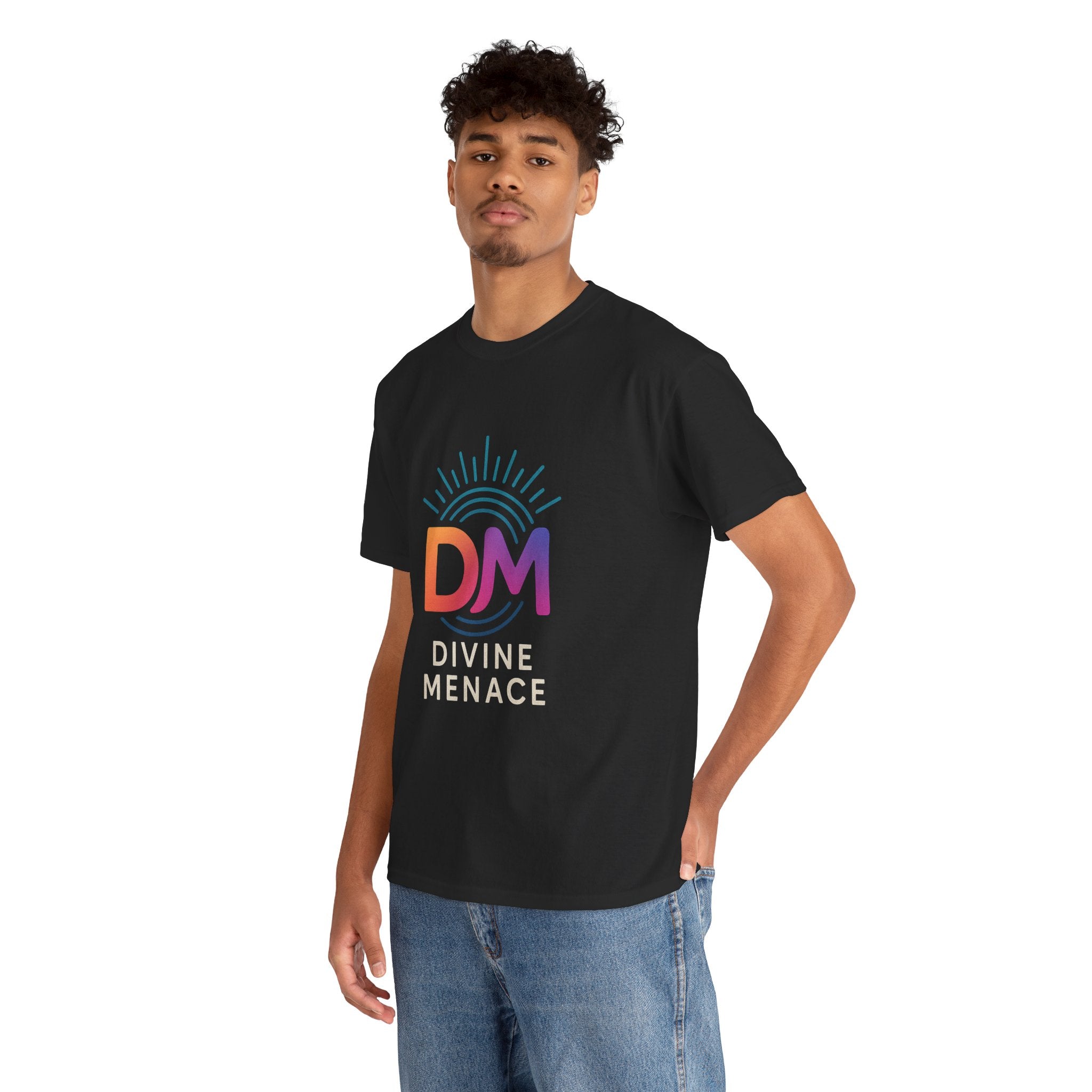 Divine Menace Graphic Tee - Unisex Heavy Cotton T-shirt, Alignment Streetwear, Everyday Essential