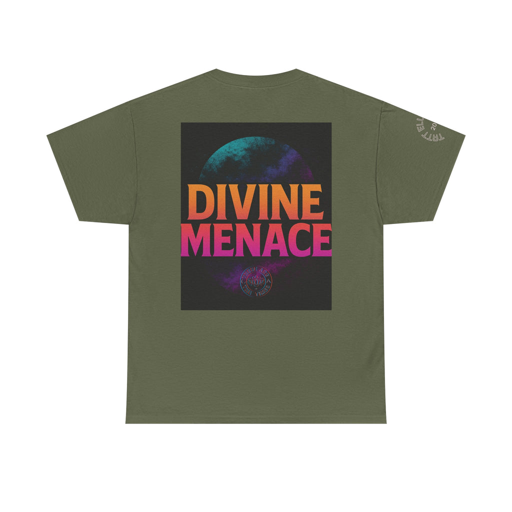 Divine Menace Graphic Tee - Unisex Heavy Cotton T-shirt, Alignment Streetwear, Everyday Essential