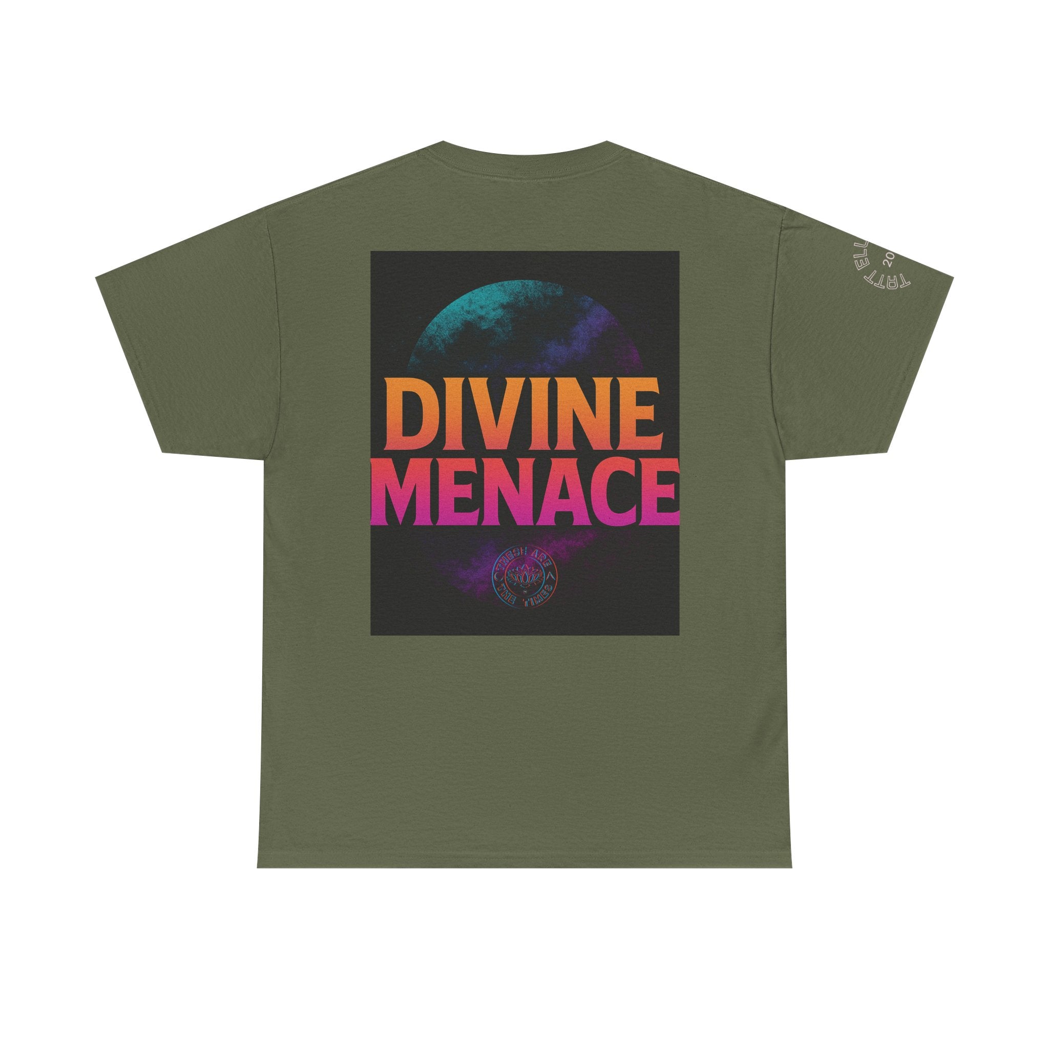Divine Menace Graphic Tee - Unisex Heavy Cotton T-shirt, Alignment Streetwear, Everyday Essential