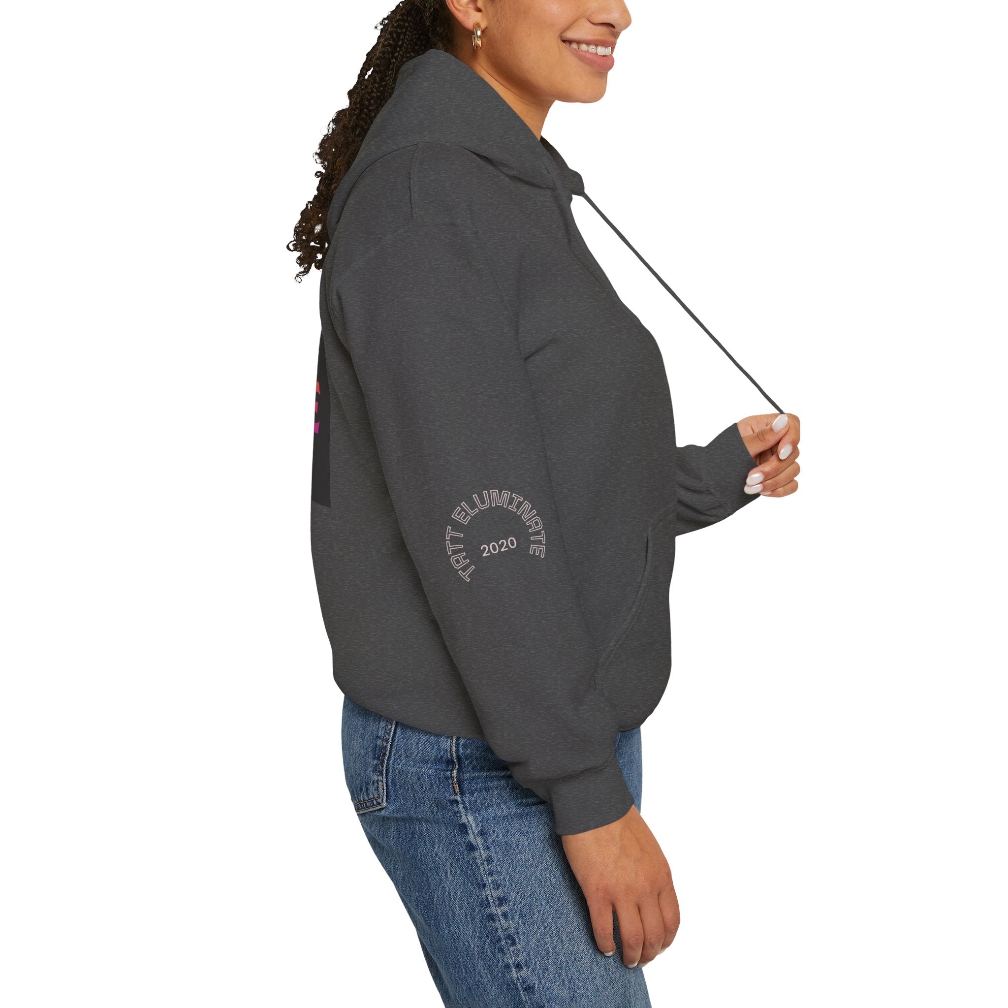 Divine Menace Hoodie - Unisex Heavy Blend Pullover, Cosmic Streetwear, Bold Alignment Drop