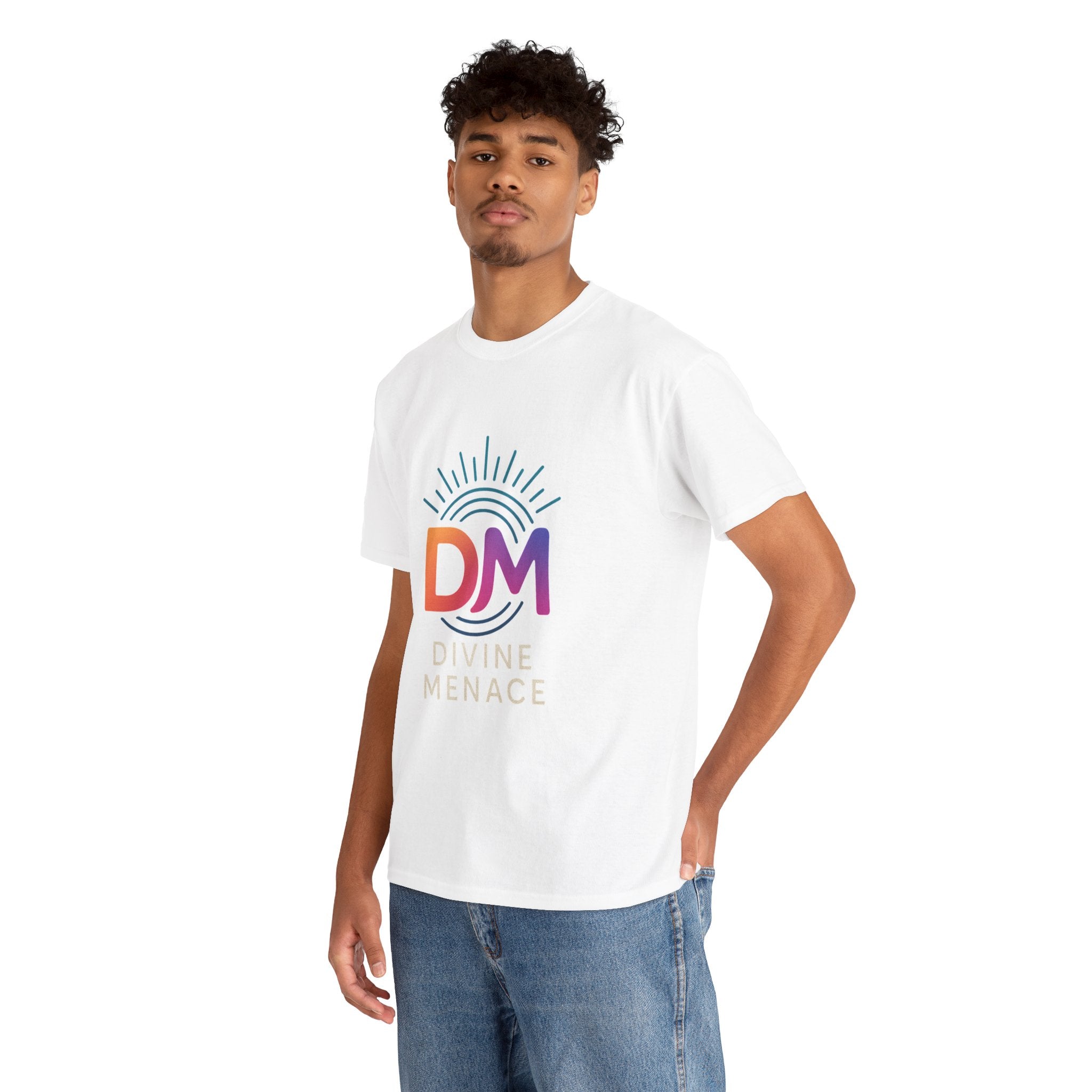 Divine Menace Graphic Tee - Unisex Heavy Cotton T-shirt, Alignment Streetwear, Everyday Essential